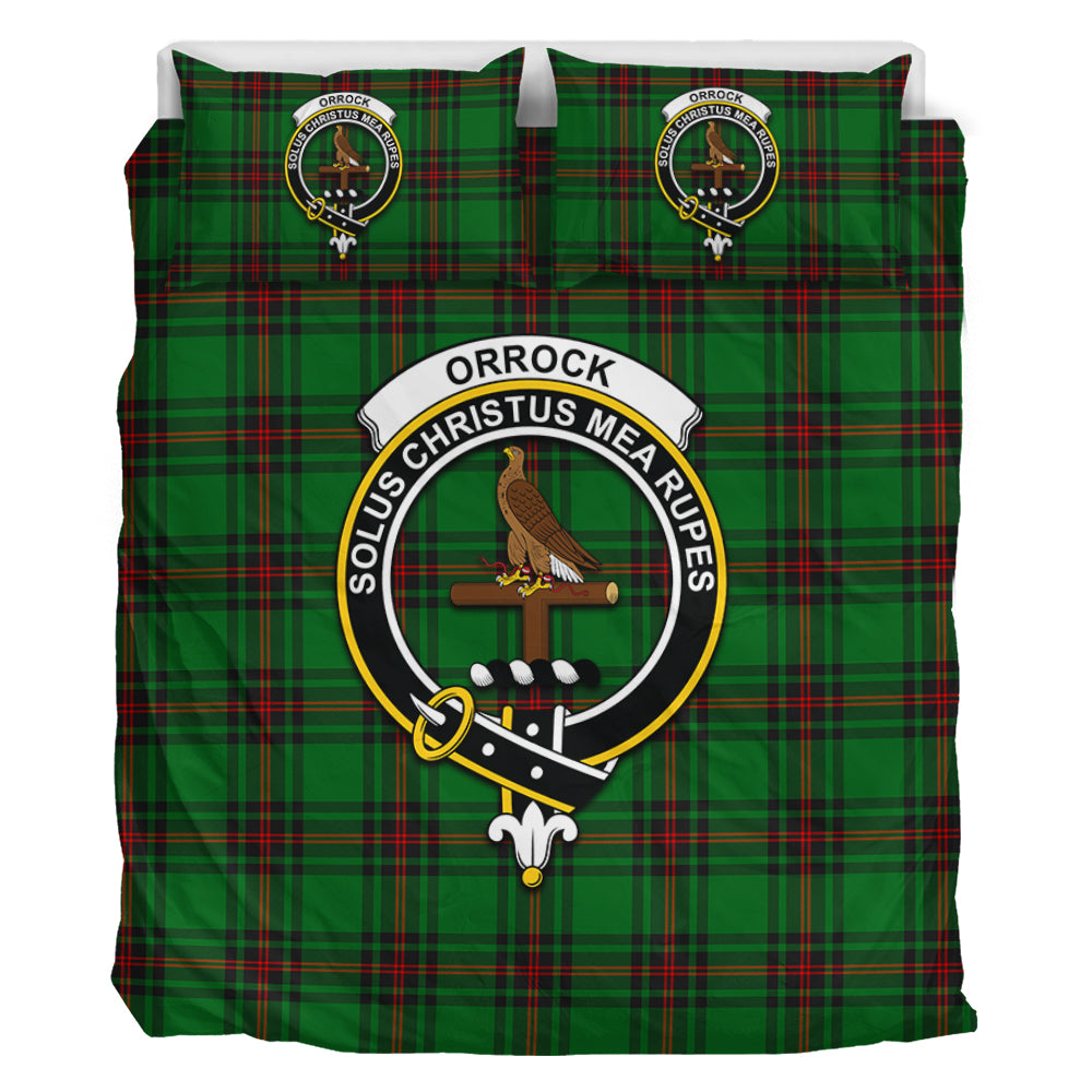 Orrock Tartan Bedding Set with Family Crest - Tartan Vibes Clothing