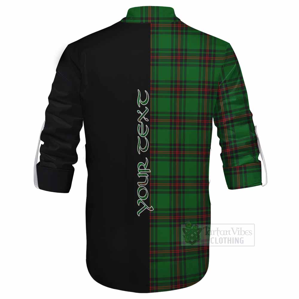 Tartan Vibes Clothing Orrock Tartan Ghillie Kilt Shirt with Family Crest and Half Of Me Style