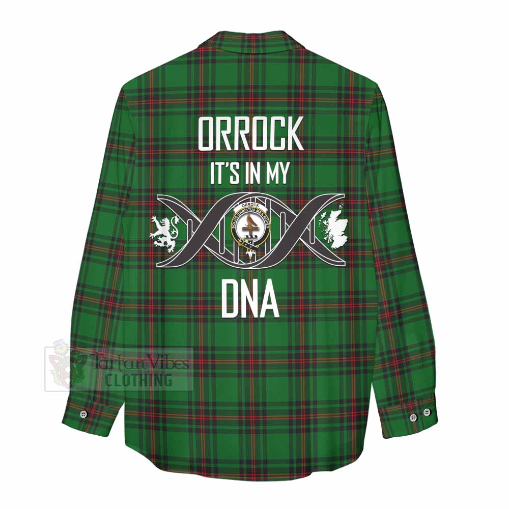 Tartan Vibes Clothing Orrock Tartan Women's Casual Shirt with Family Crest DNA In Me Style