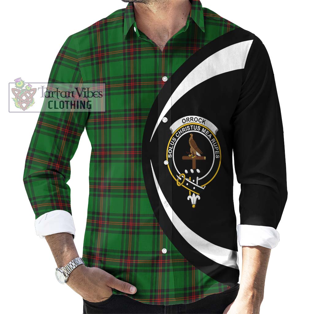 Orrock Tartan Long Sleeve Button Up with Family Crest Circle Style - Tartan Vibes Clothing