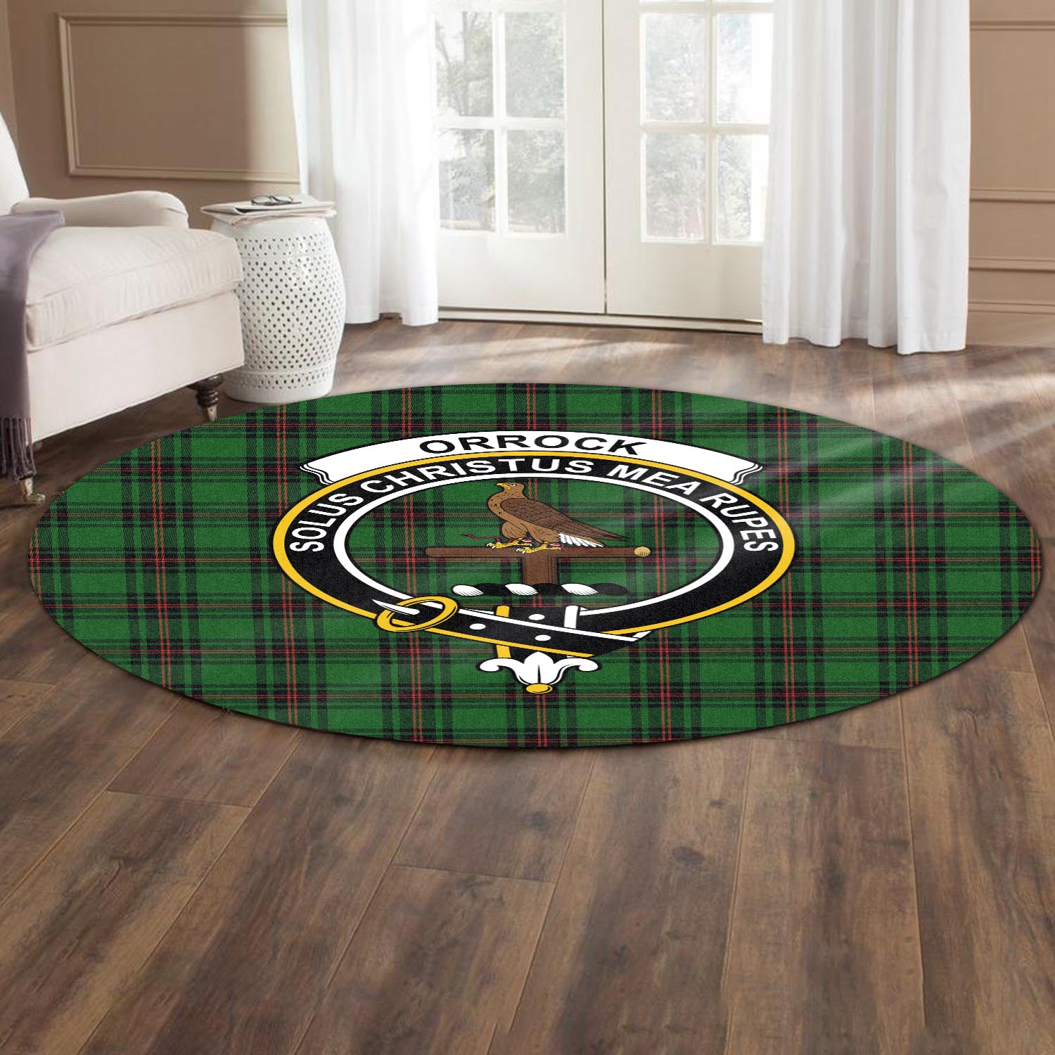 orrock-tartan-round-rug-with-family-crest