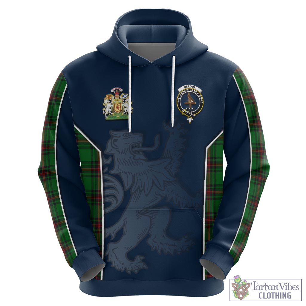 Tartan Vibes Clothing Orrock Tartan Hoodie with Family Crest and Lion Rampant Vibes Sport Style