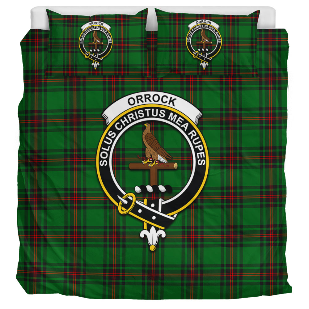 Orrock Tartan Bedding Set with Family Crest UK Bedding Set UK Super King 104*94 inch - Tartan Vibes Clothing