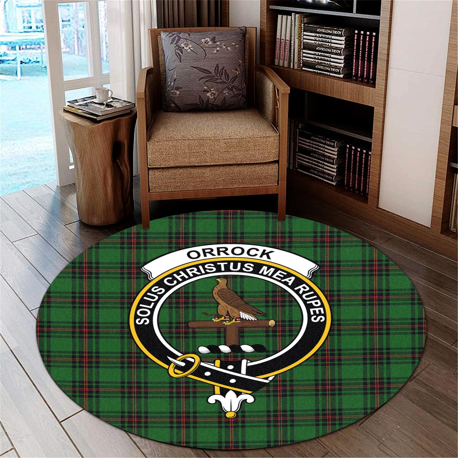 orrock-tartan-round-rug-with-family-crest