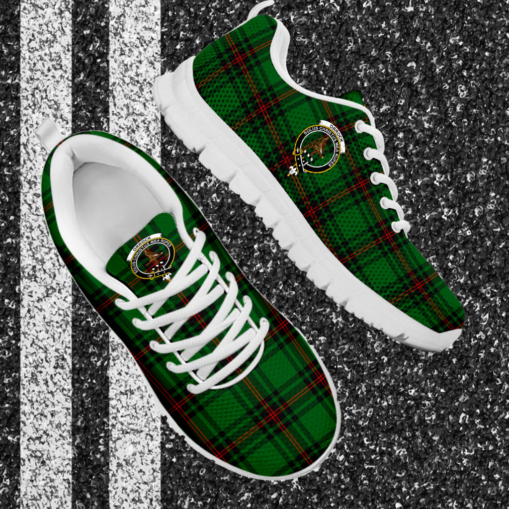 Orrock Tartan Sneakers with Family Crest - Tartan Vibes Clothing