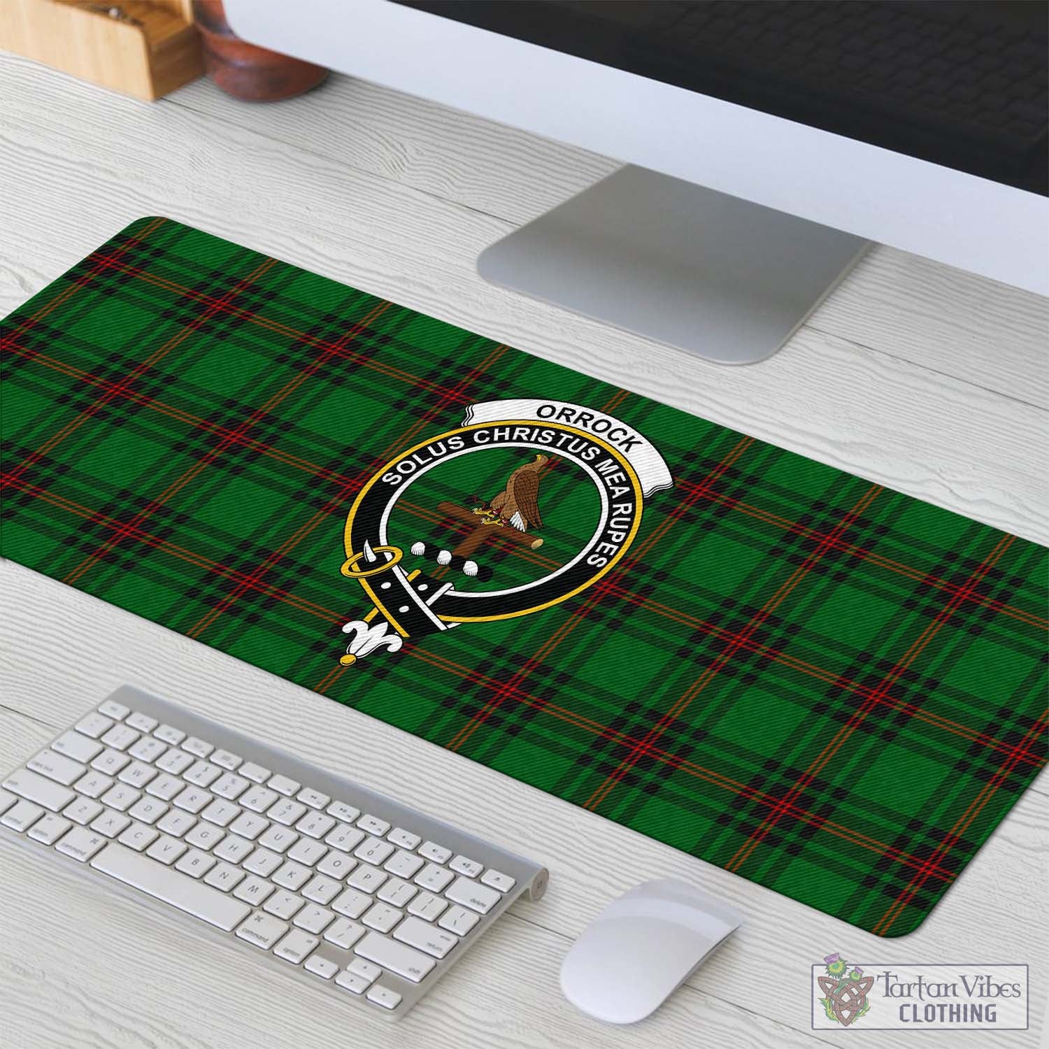 Tartan Vibes Clothing Orrock Tartan Mouse Pad with Family Crest