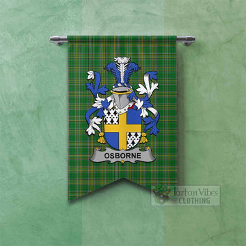 Osborne Irish Clan Tartan Gonfalon, Tartan Banner with Coat of Arms Fishtail - Tartan Vibes Clothing