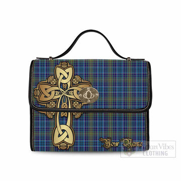 O'Sullivan Tartan Waterproof Canvas Bag Golden Thistle Celtic Cross Style