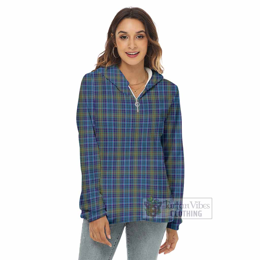 O'Sullivan Tartan Women's Borg Fleece Hoodie with Half Zip - Tartan Vibes Clothing