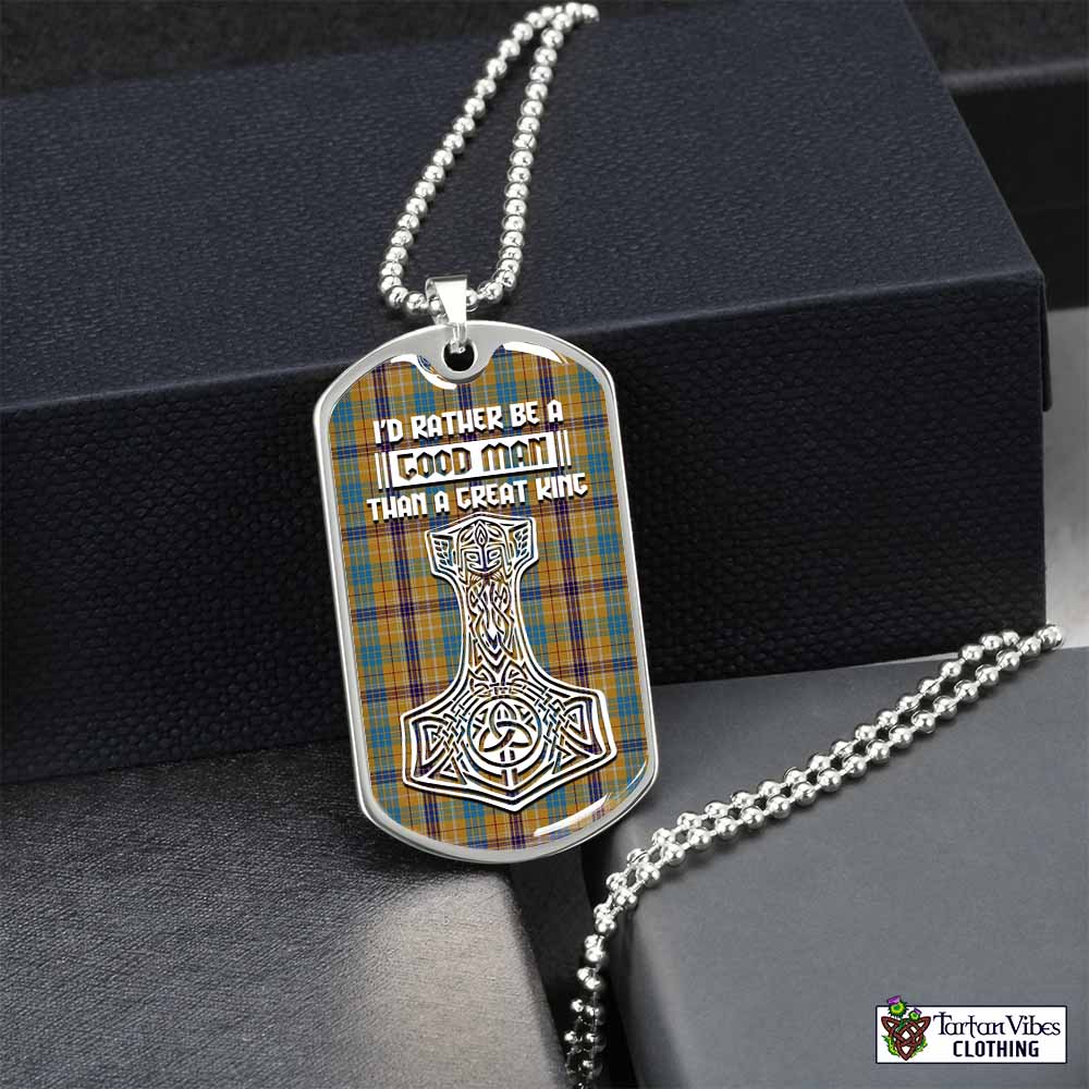 Tartan Vibes Clothing Ottawa Canada Tartan Dog Tag Necklace Viking Mjolnir Style