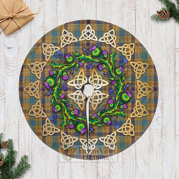 Ottawa Canada Tartan Christmas Tree Skirt with Thistle Celtic Knot Style