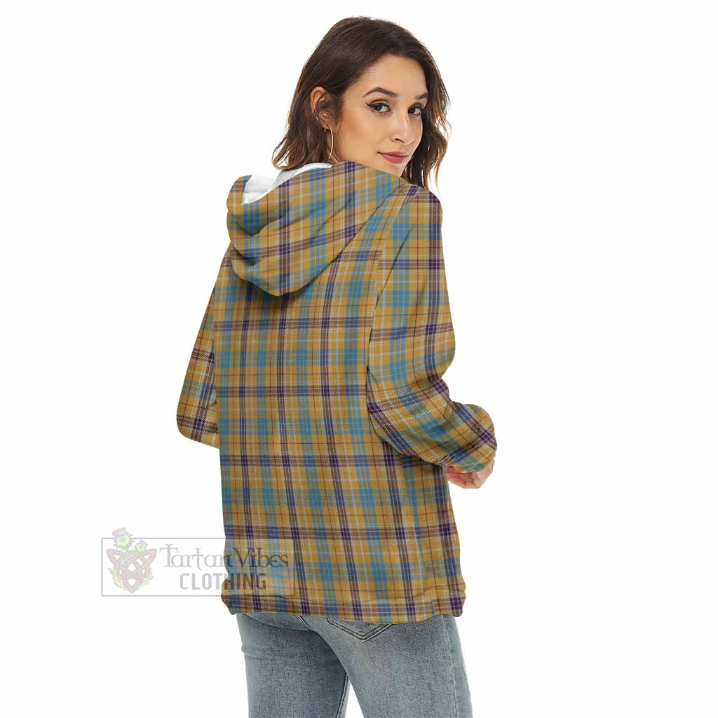 Tartan Vibes Clothing Ottawa Canada Tartan Women's Borg  Half Zip Fleece Hoodie