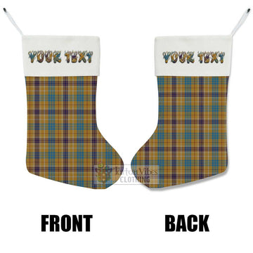 Ottawa Canada Tartan Christmas Stocking with Personalized Text