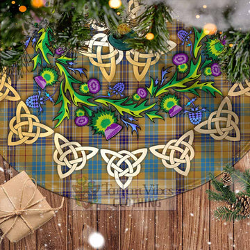 Ottawa Canada Tartan Christmas Tree Skirt with Thistle Celtic Knot Style