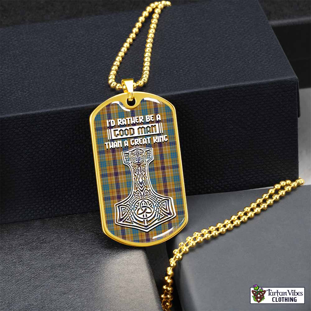 Tartan Vibes Clothing Ottawa Canada Tartan Dog Tag Necklace Viking Mjolnir Style