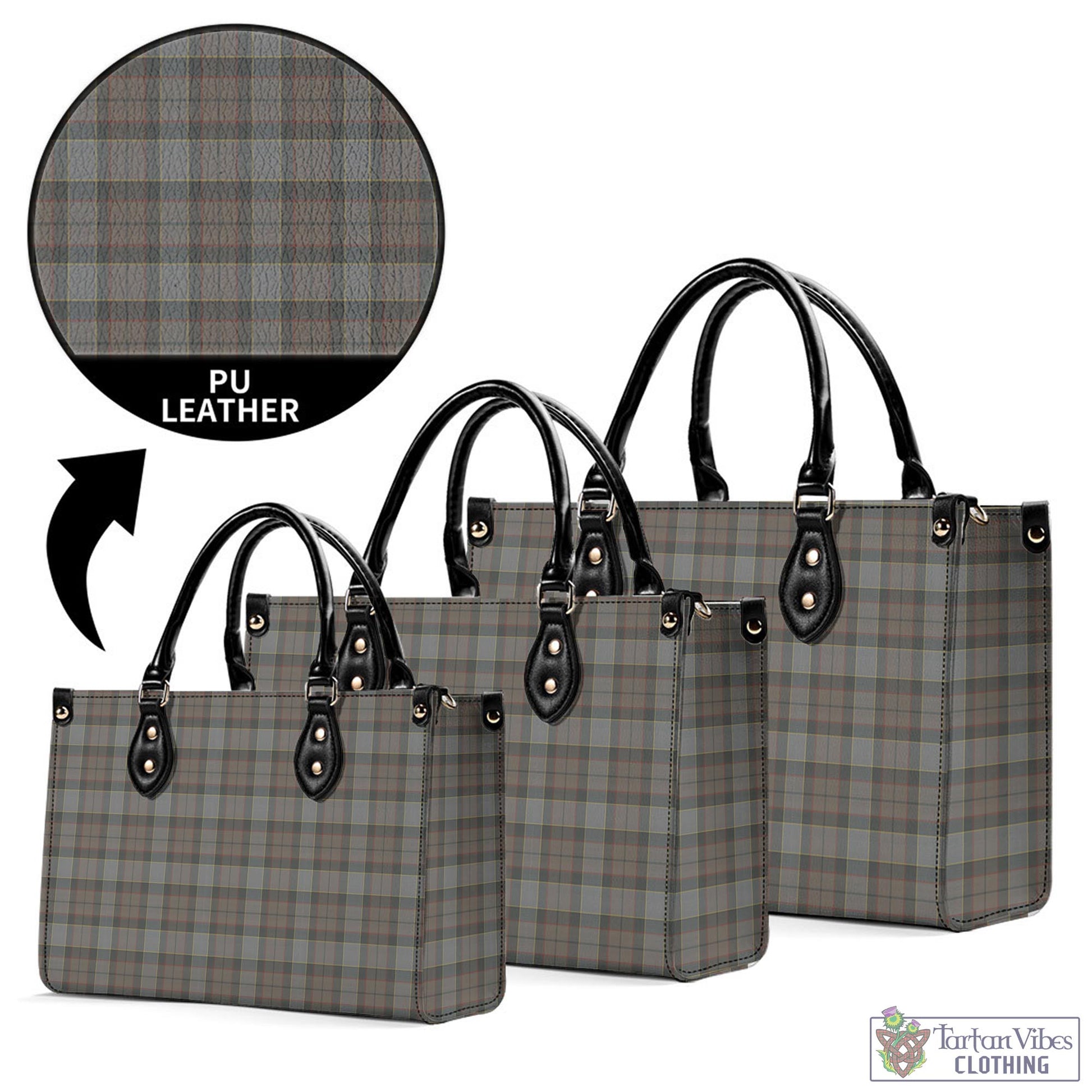 Tartan Vibes Clothing Outlander Fraser Tartan Luxury Leather Handbags