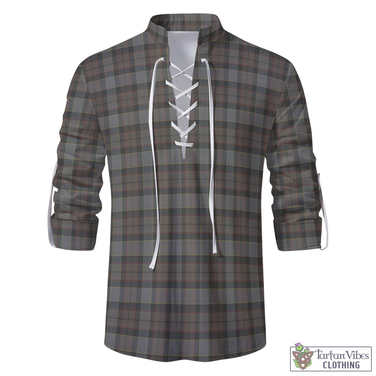 Tartan Vibes Clothing Outlander Fraser Tartan Men's Scottish Traditional Jacobite Ghillie Kilt Shirt