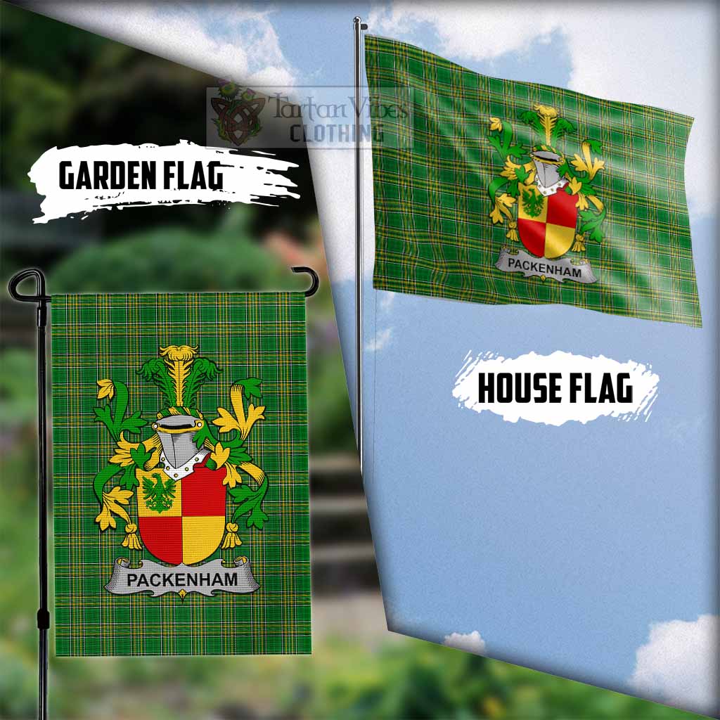 Tartan Vibes Clothing Packenham Irish Clan Flag with Coat of Arms