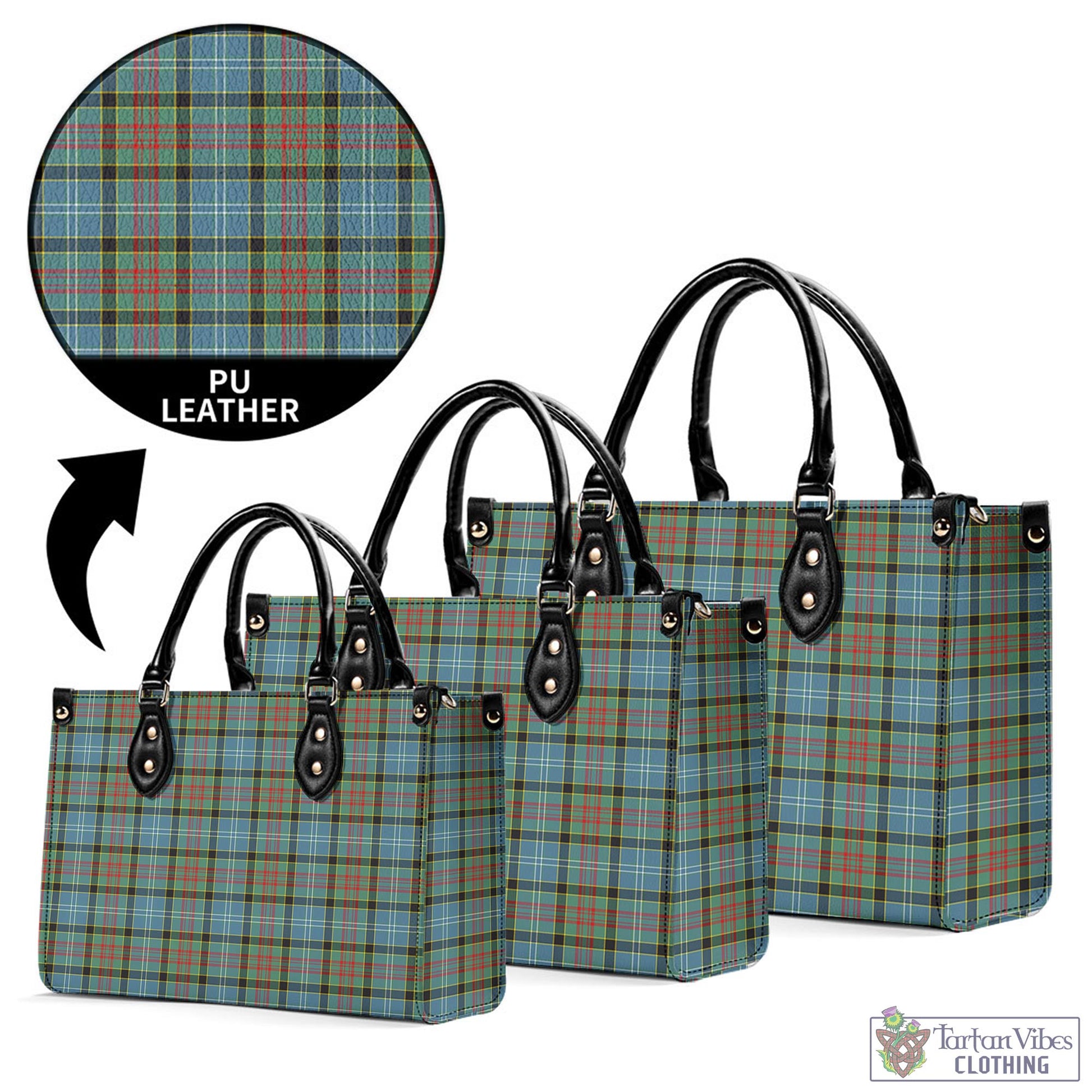 Tartan Vibes Clothing Paisley Tartan Luxury Leather Handbags