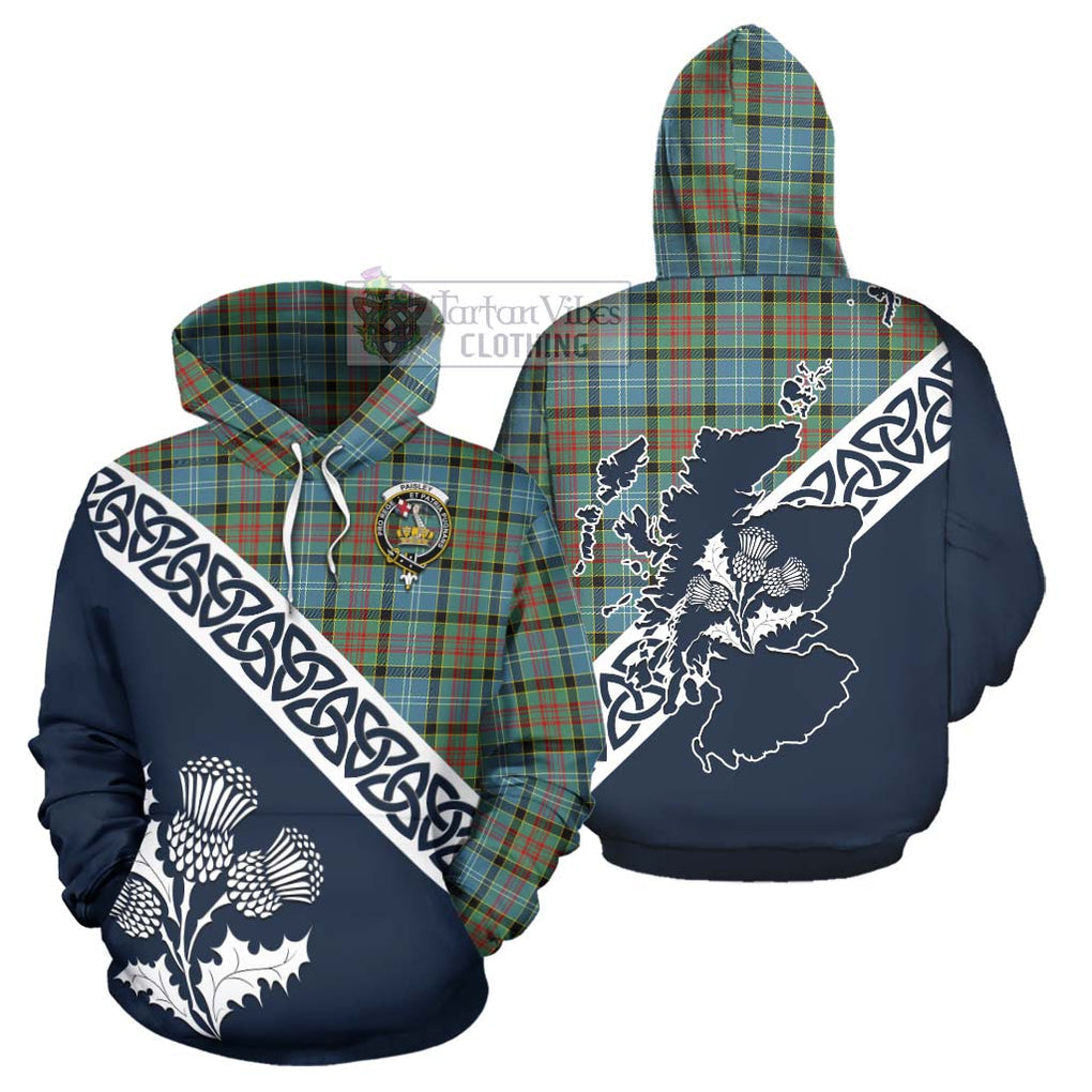 Tartan Vibes Clothing Paisley Tartan Hoodie Featuring Thistle and Scotland Map