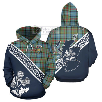 Paisley Tartan Hoodie Featuring Thistle and Scotland Map