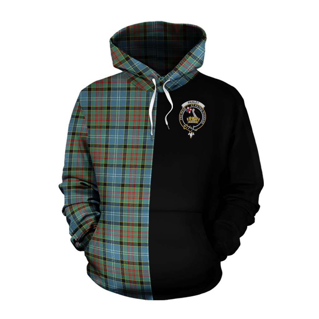 Tartan Vibes Clothing Paisley Tartan Cotton Hoodie with Family Crest and Half Of Me Style