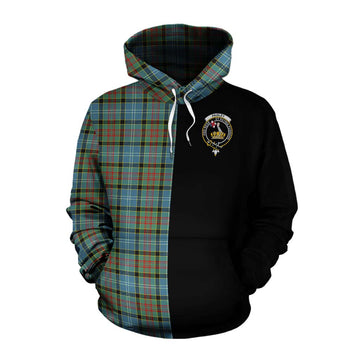 Paisley Tartan Cotton Hoodie with Family Crest and Half Of Me Style