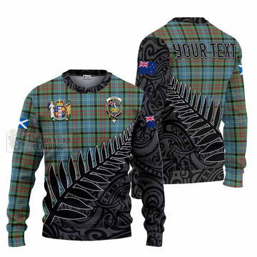 Paisley Crest Tartan Knitted Sweater with New Zealand Silver Fern Half Style