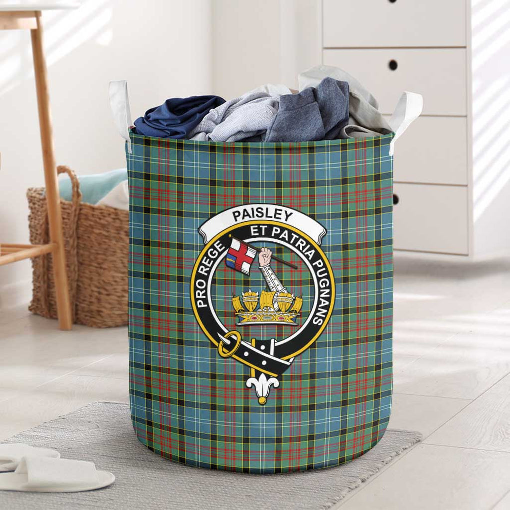 Paisley Tartan Laundry Basket with Family Crest One Size - Tartanvibesclothing Shop