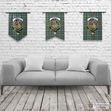 Paisley Tartan Gonfalon, Tartan Banner with Family Crest