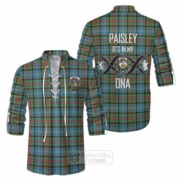 Paisley Tartan Ghillie Kilt Shirt with Family Crest DNA In Me Style