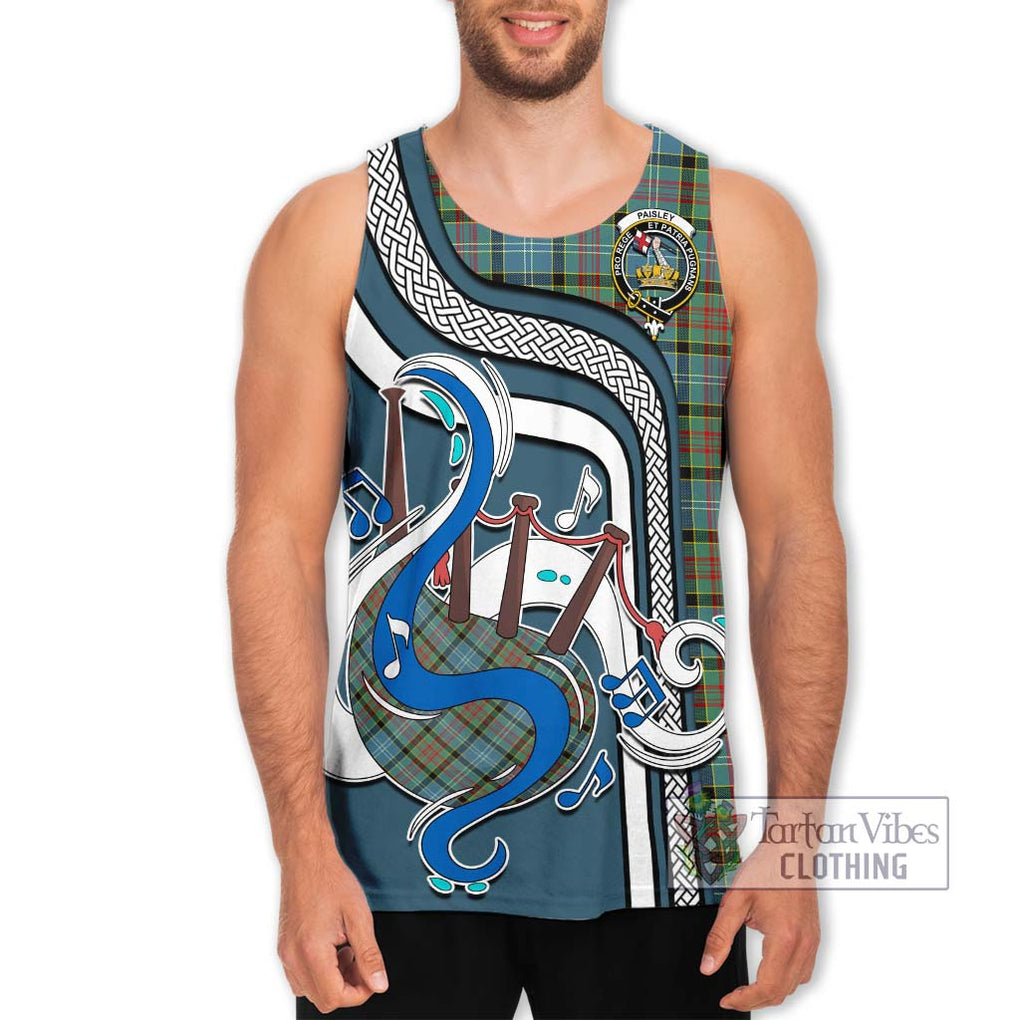 Paisley Tartan Men's Tank Top with Epic Bagpipe Style Men - Tartanvibesclothing Shop