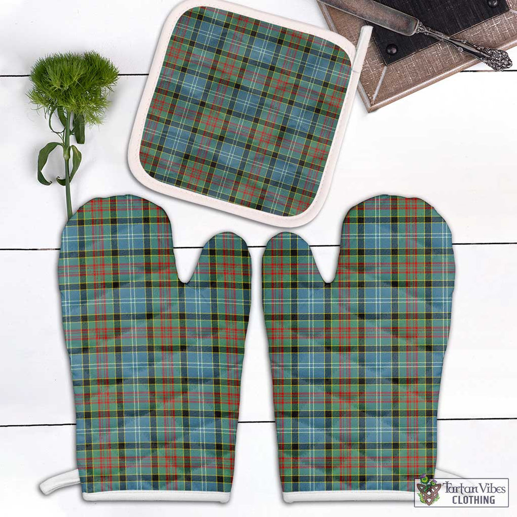 Paisley Tartan Combo Oven Mitt & Pot-Holder White - Tartan Vibes Clothing