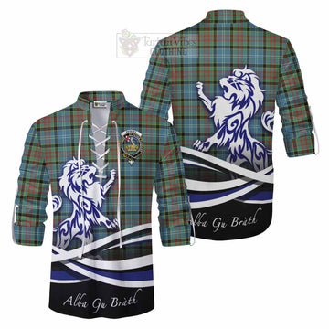 Paisley Tartan Ghillie Kilt Shirt with Alba Gu Brath Regal Lion Emblem