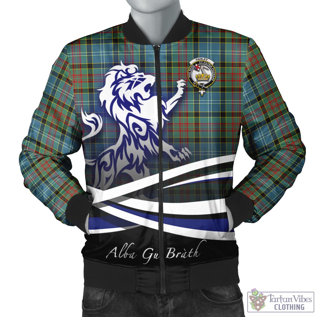 Tartan Vibes Clothing Paisley Tartan Bomber Jacket with Alba Gu Brath Regal Lion Emblem