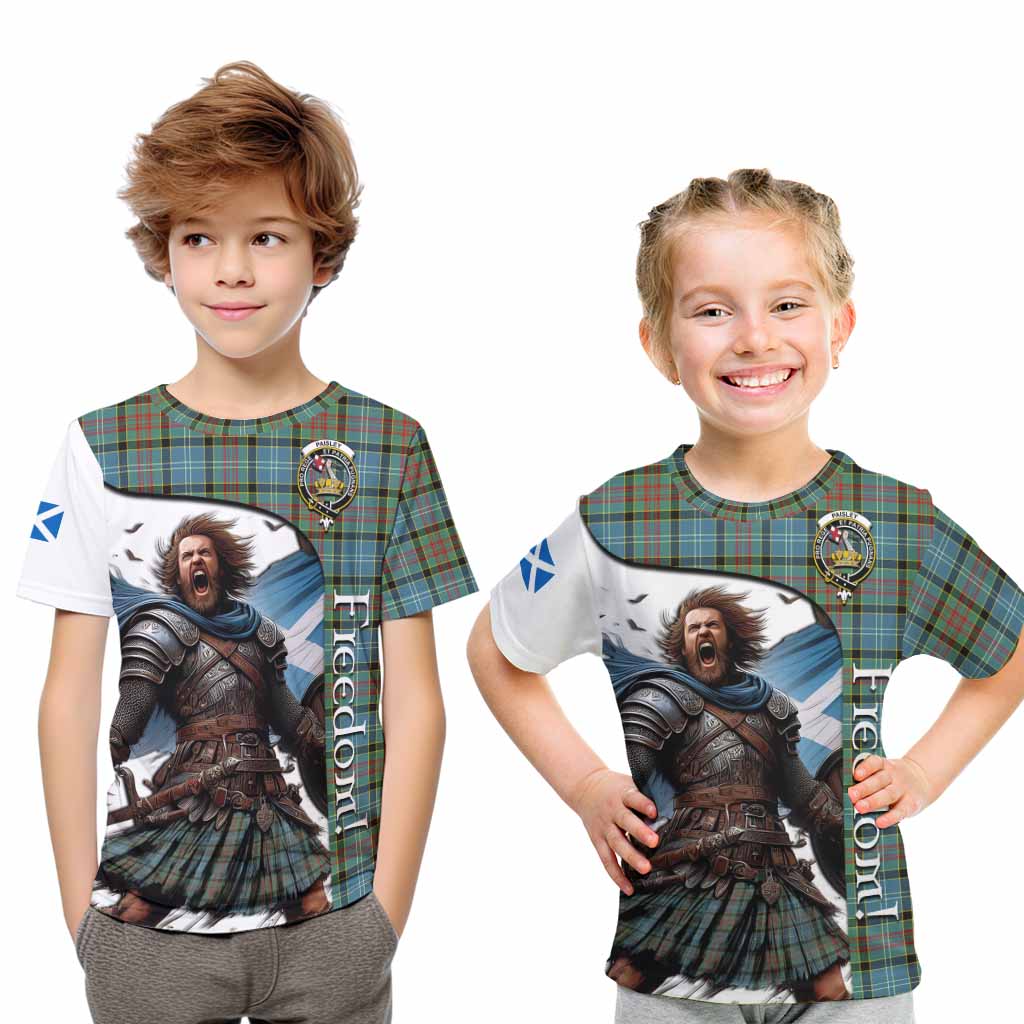 Tartan Vibes Clothing Paisley Crest Tartan Kid T-Shirt Inspired by the Freedom of Scottish Warrior