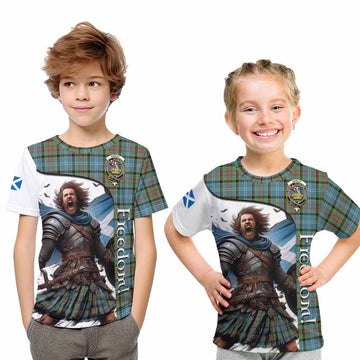 Paisley Crest Tartan Kid T-Shirt Inspired by the Freedom of Scottish Warrior