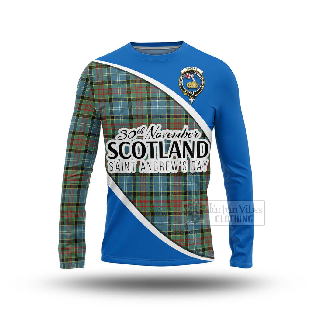 Tartan Vibes Clothing Paisley Family Crest Tartan Long Sleeve T-Shirt Celebrate Saint Andrew's Day in Style