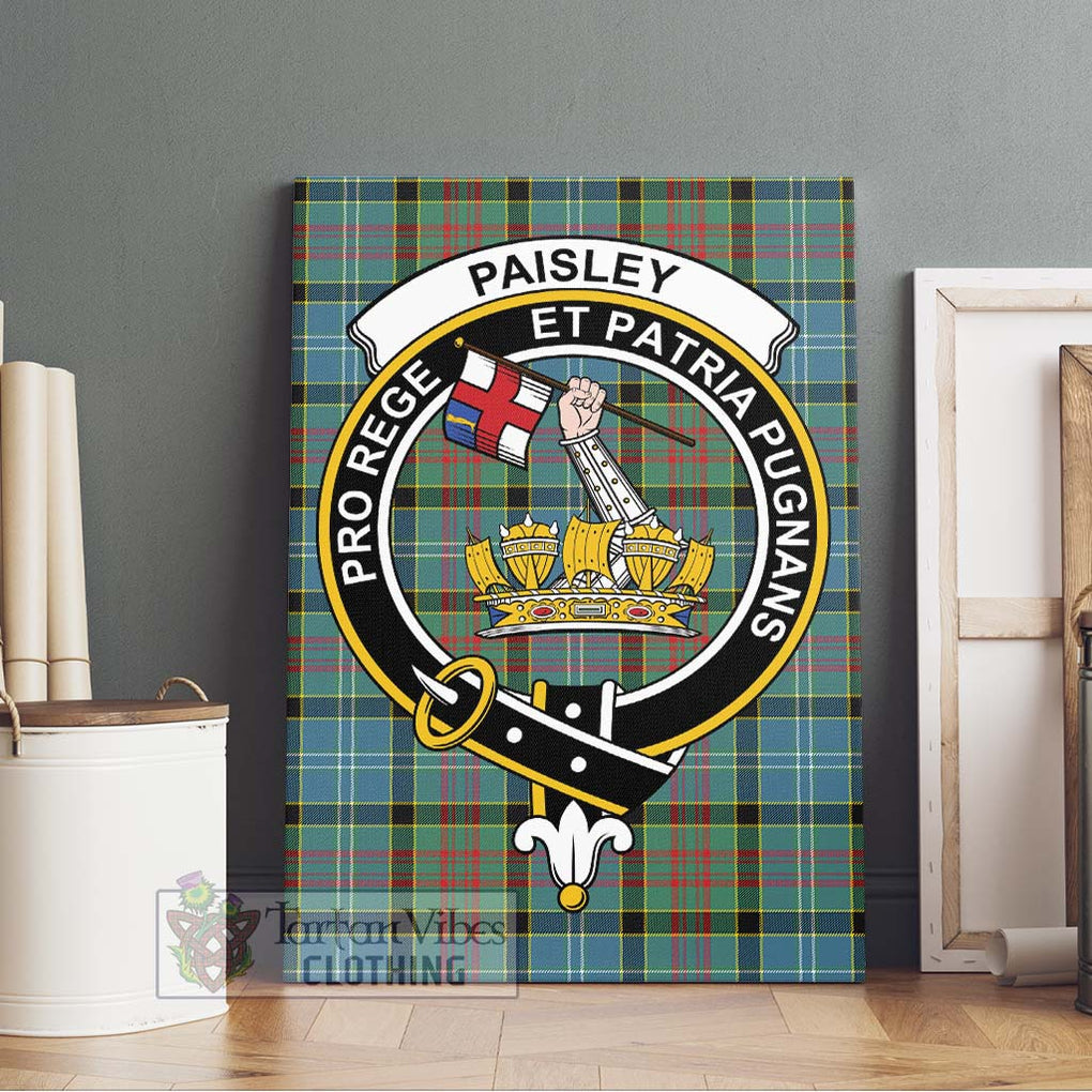 Paisley Tartan Canvas Print Wall Art with Family Crest Without Frame - Tartan Vibes Clothing