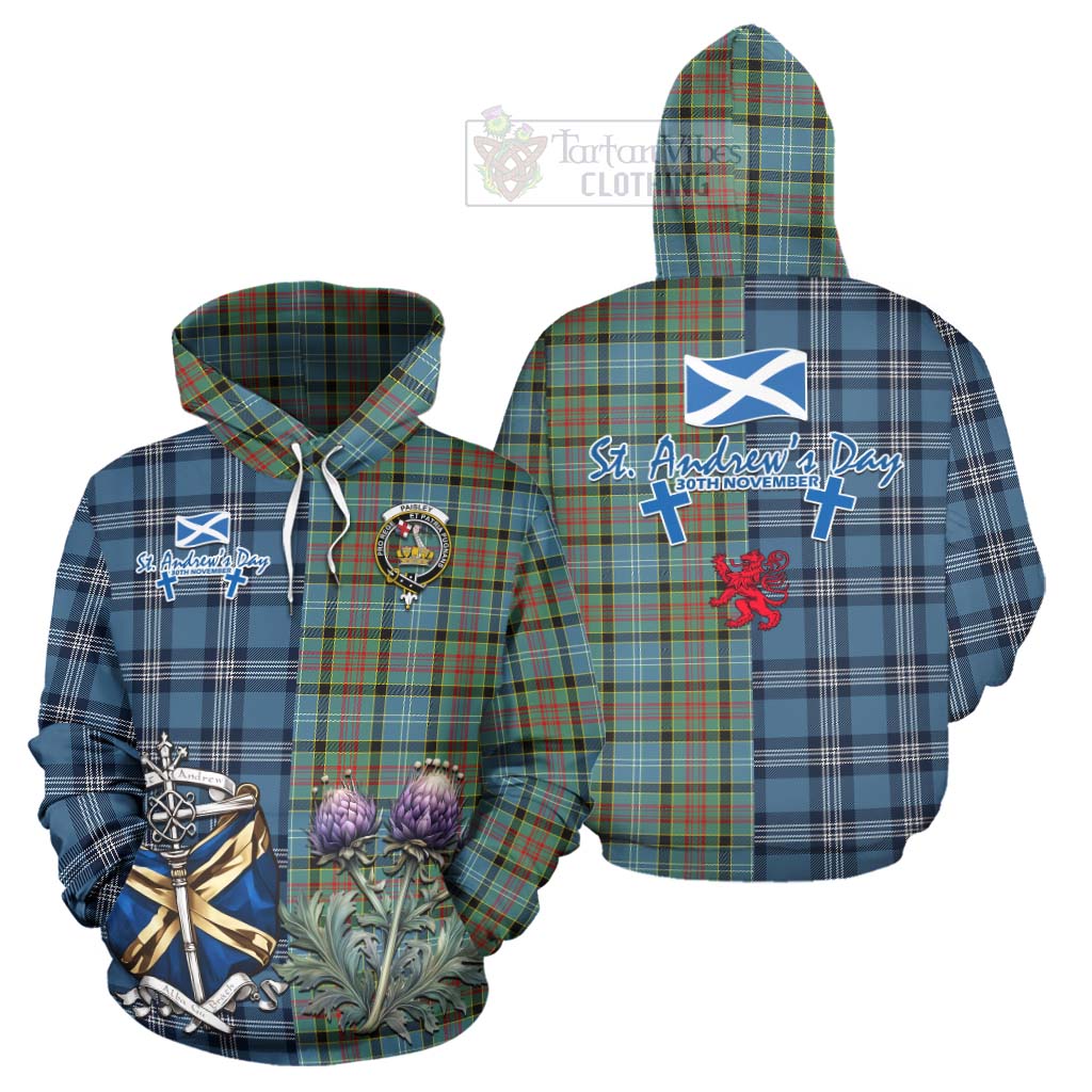 Tartan Vibes Clothing Paisley Tartan Hoodie Happy St. Andrew's Day Half Tartan Style