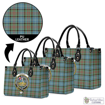 Paisley Tartan Luxury Leather Handbags with Family Crest