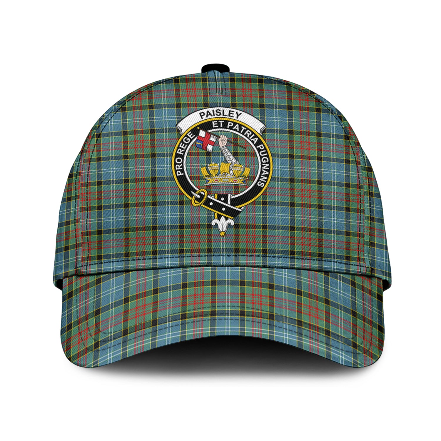 Paisley Tartan Classic Cap with Family Crest Classic Cap Universal Fit - Tartan Vibes Clothing