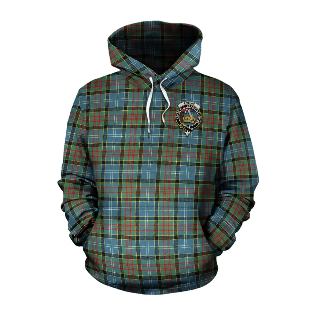 Tartan Vibes Clothing Paisley Tartan Cotton Hoodie with Family Crest Celtic Skull Style