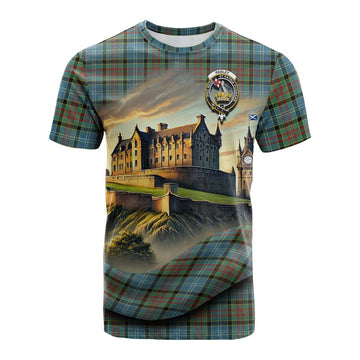 Paisley Tartan Family Crest Cotton T-shirt with Scottish Ancient Castle Style Kid's Shirt - Tartan Vibes Clothing