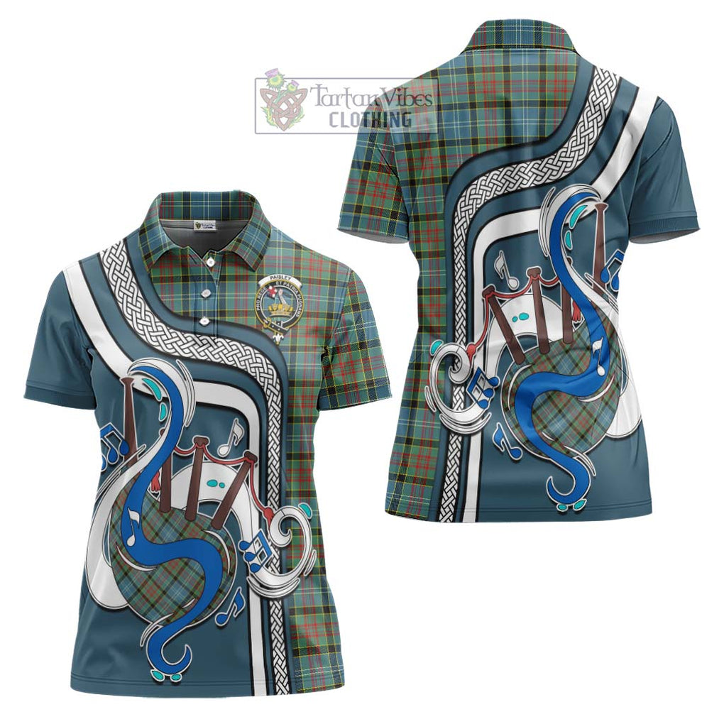 Paisley Tartan Women's Polo Shirt with Epic Bagpipe Style Women - Tartanvibesclothing Shop