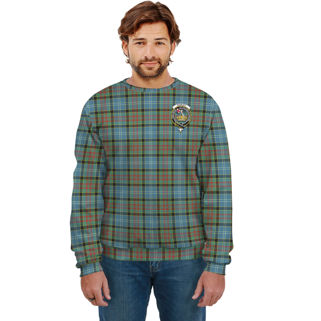 Paisley Tartan Sweatshirt with Family Crest Unisex - Tartan Vibes Clothing