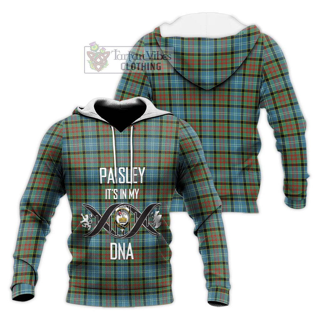 Paisley Tartan Knitted Hoodie with Family Crest DNA In Me Style Unisex Knitted Pullover Hoodie - Tartanvibesclothing Shop