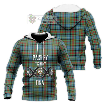 Paisley Tartan Knitted Hoodie with Family Crest DNA In Me Style