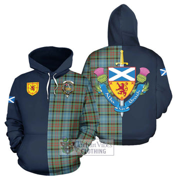 Paisley Tartan Hoodie Alba with Scottish Lion Royal Arm Half Style