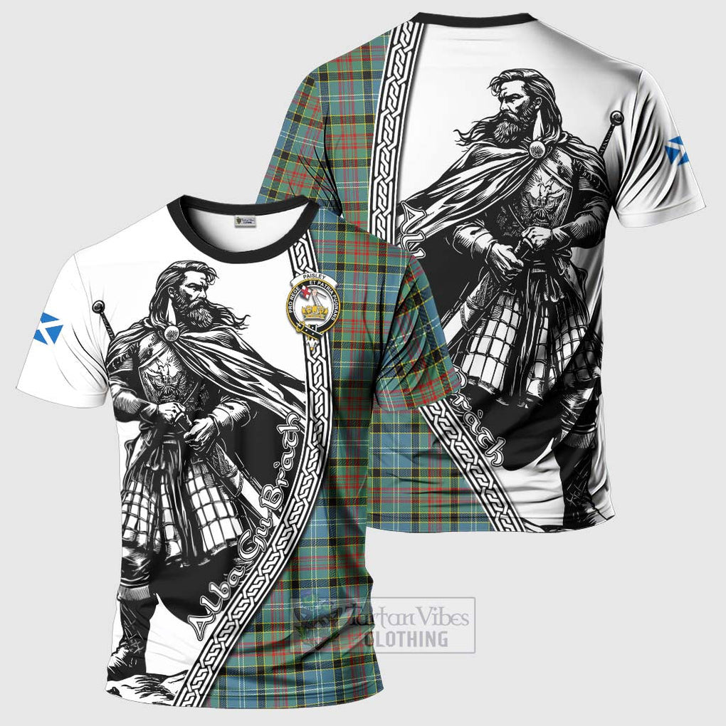 Tartan Vibes Clothing Paisley Tartan Clan Crest T-Shirt with Highlander Warrior Celtic Style